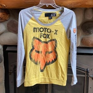 Vintage looking Fox brand long sleeve tee, size xs